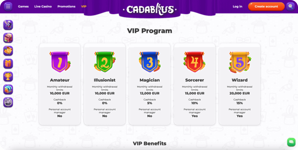 vip program online casino