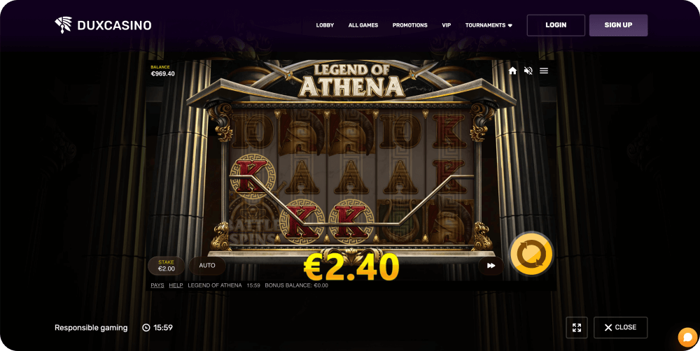 Legend of Athena slot game Red Tiger