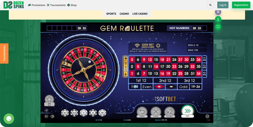 gem roulette isoftbet table game
