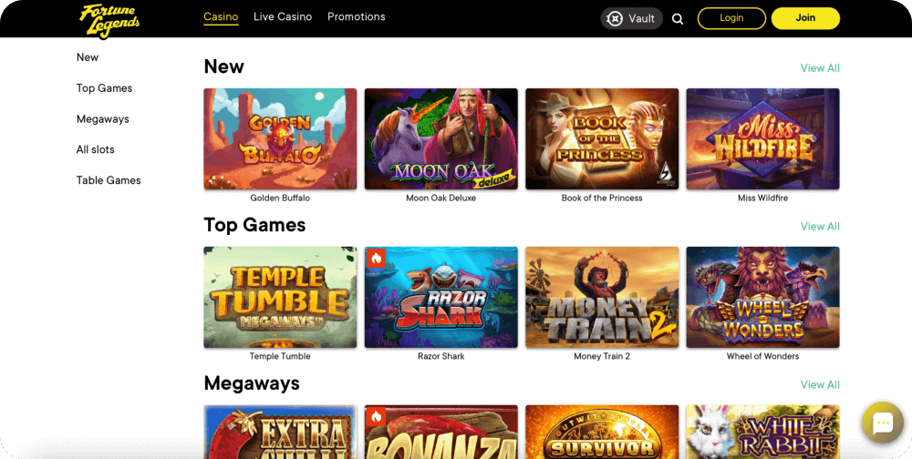 fortune legends online casino review