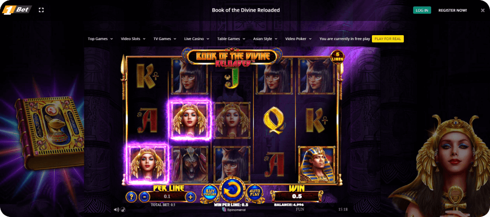 Spinomenal book of the divine reloaded online slot game